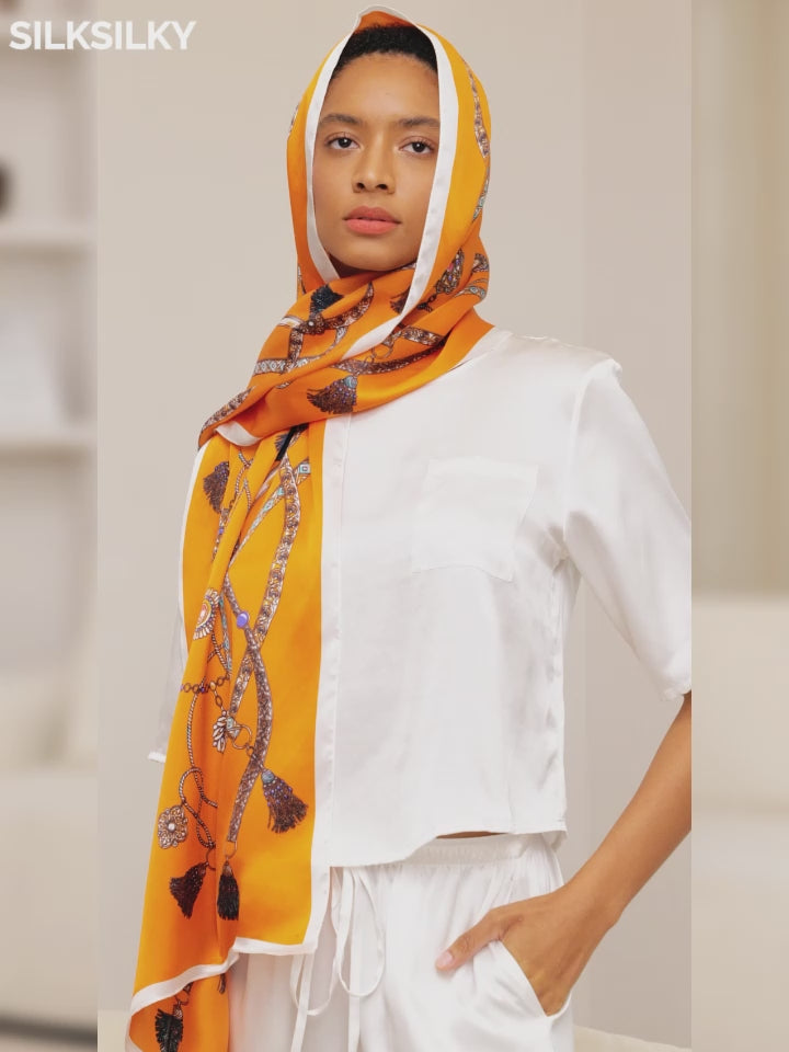 SilkSilky-CA Pure Silk Scarf video 001