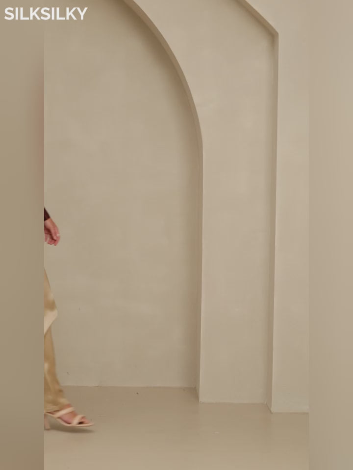 SilkSilky-CA Silk Lapel Collar Women's Shirt video 001