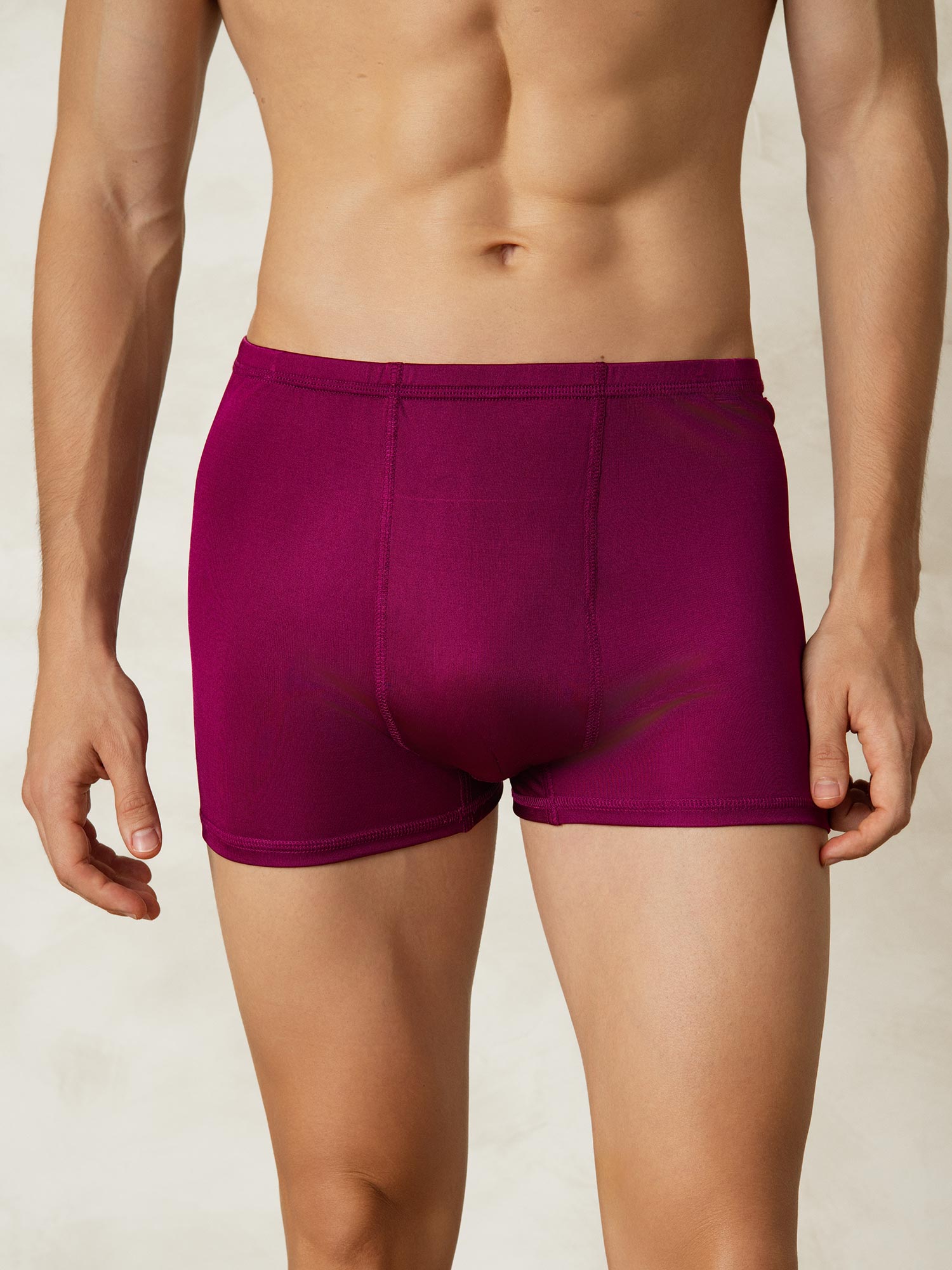 [Wine] SilkSilky-CA Silk Knitted Mens Underwear 001