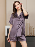 Pure Silk Pajamas Short Pjs Set 2Pcs