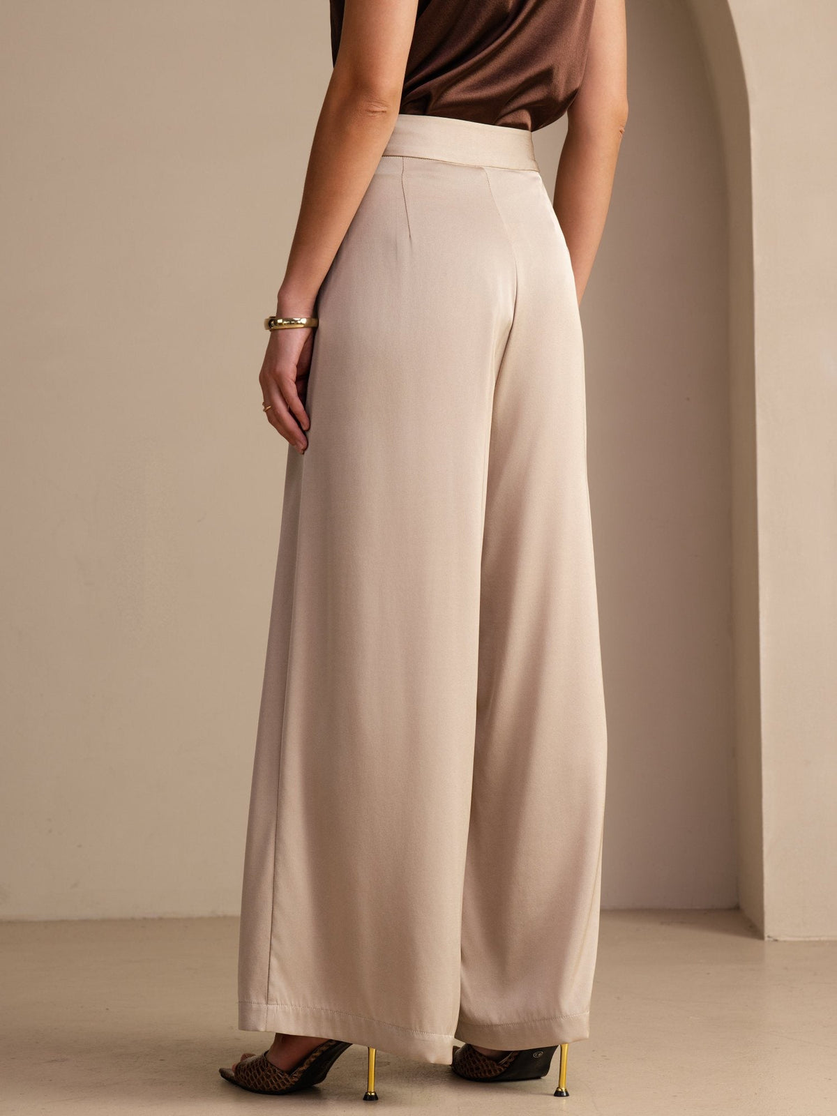 [Tan] SilkSilky-CA Women's Pants 002