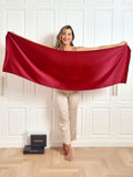 SilkSilky CA Pure Silk Scarf Wine 002