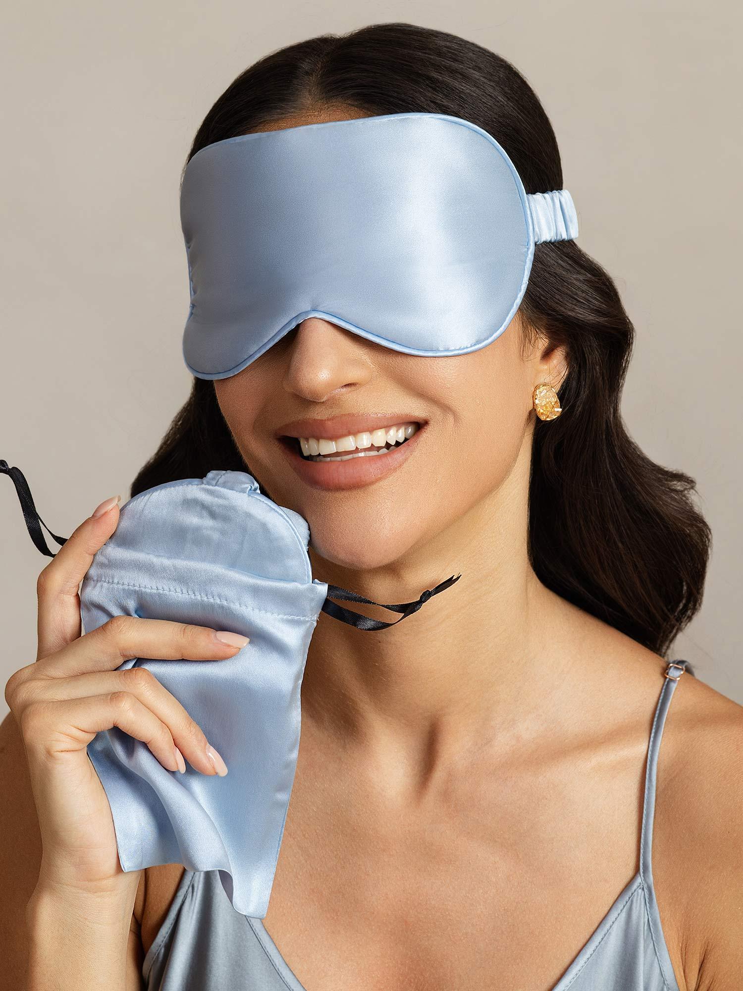 [LightBlue] SilkSilky-CA Pure Silk Eye Mask 001