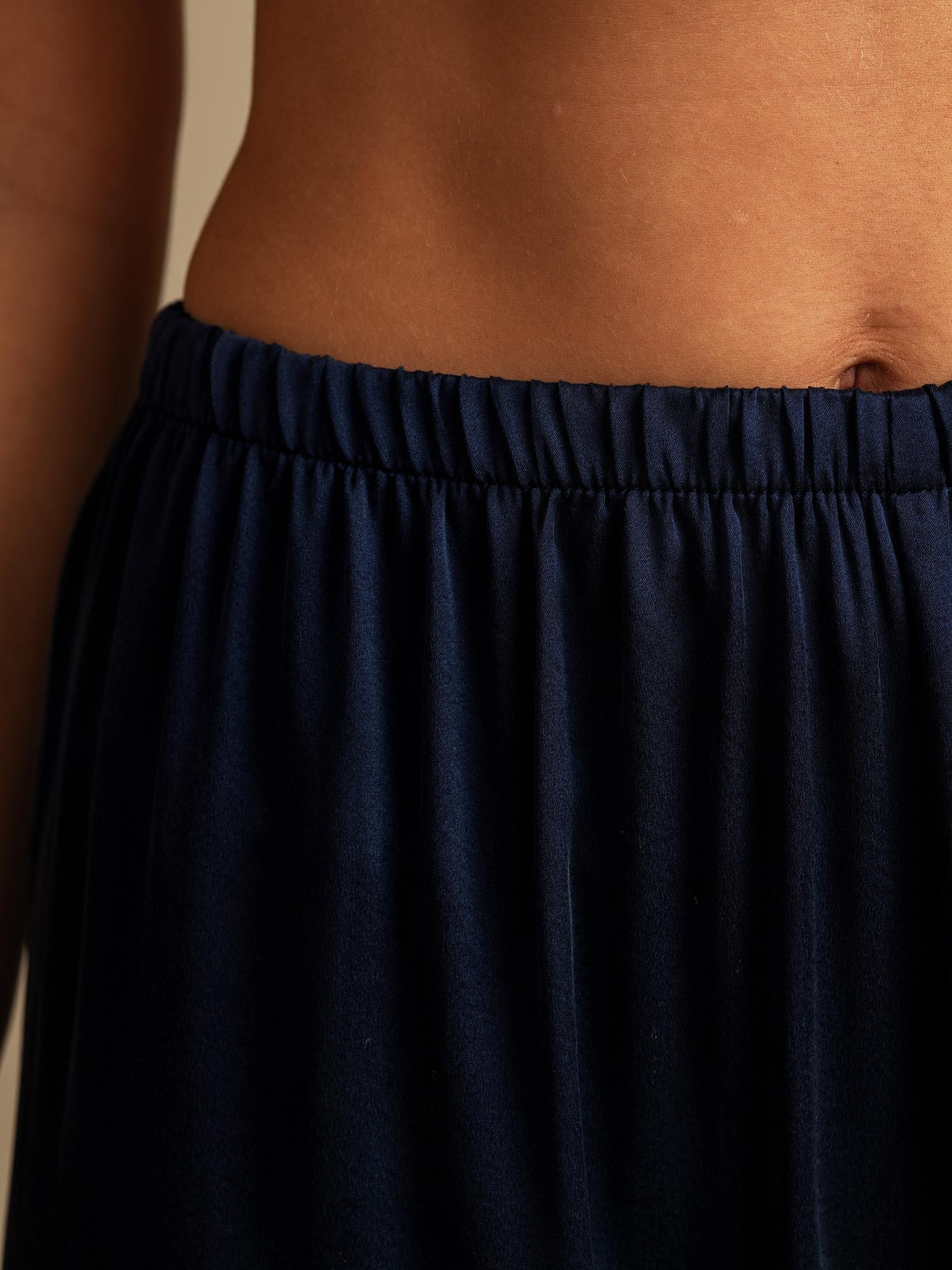 [Dark Blue] SilkSilky-CA 19Momme Machine-Washable Silk Womens Sleep Bottoms 004