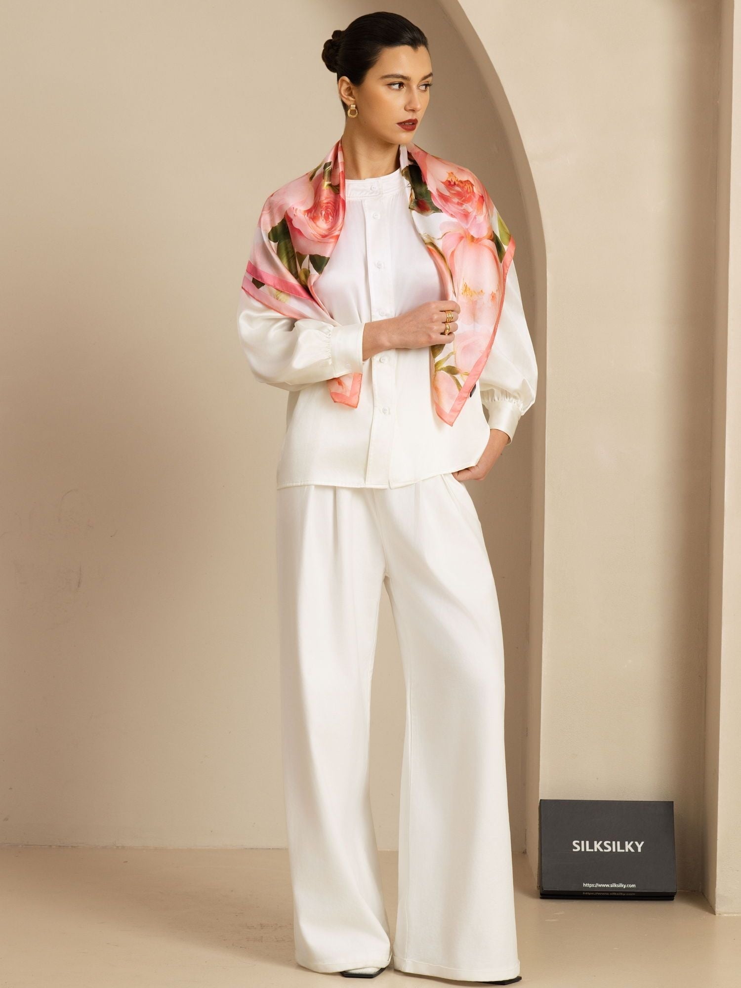 [P108] SilkSilky-CA Pure Silk Scarf 006