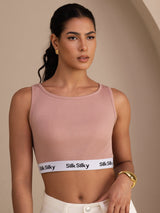 [Pink] SilkSilky-CA Sleeveless Crew Neck Camisole 001