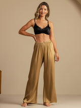 [Tan] SilkSilky-CA 19Momme Machine-Washable Silk Women's Sleep Pants 007