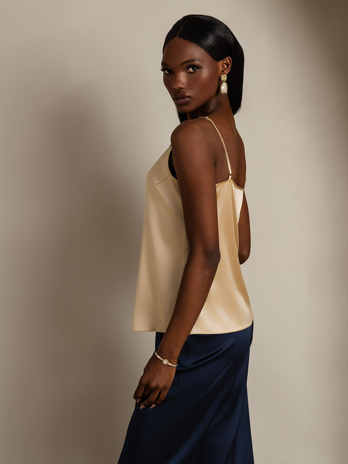 [Champagne] SilkSilky-CA 19Momme Silk Camisoles 004