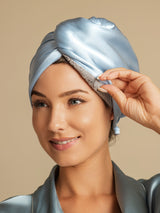 [Sky Blue] SilkSilky-CA Hair Towel Wrap 001