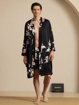[Black] SilkSilky-CA 19Momme Long Sleeve Mens Pajamas 002