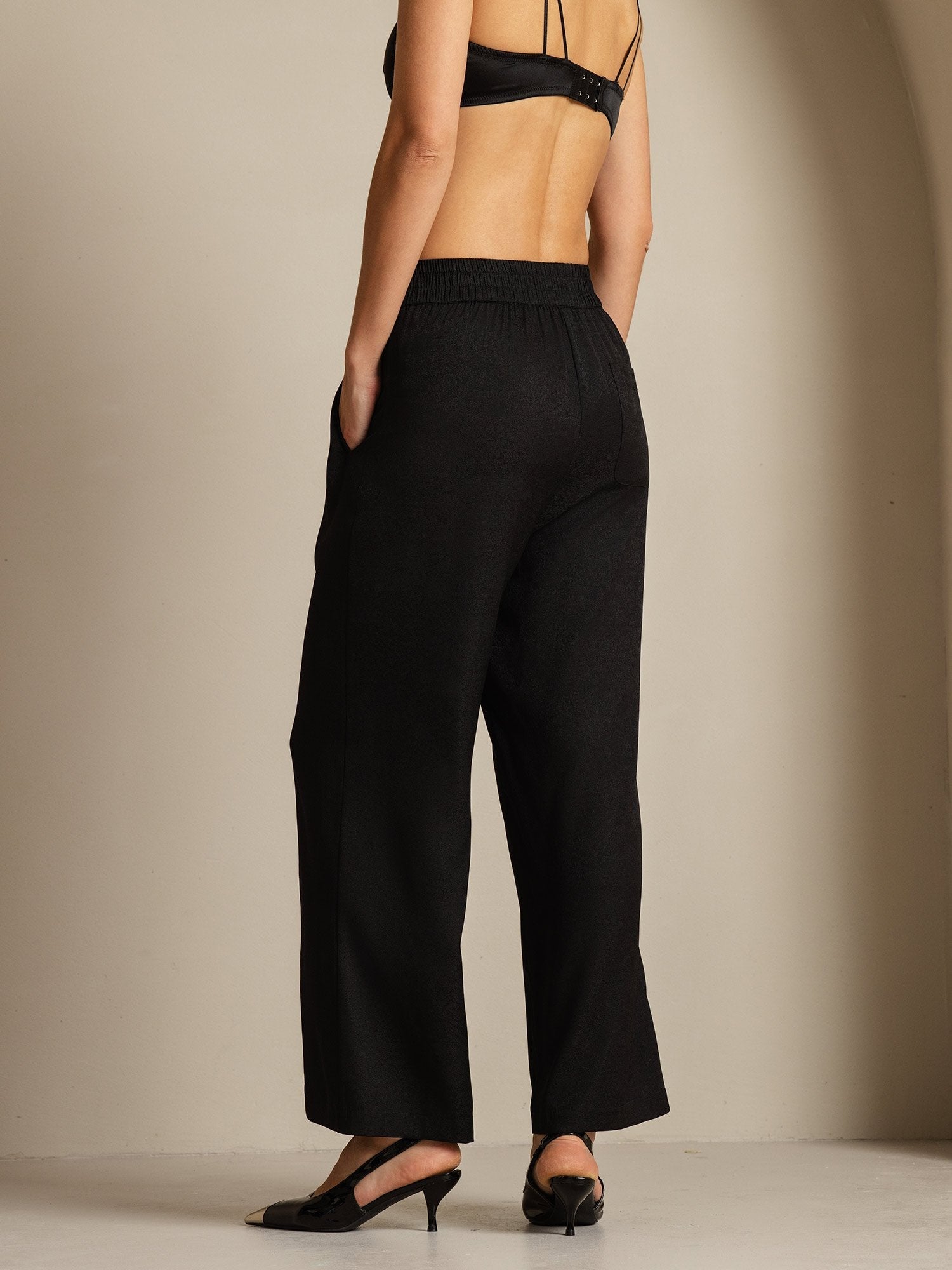 [Black] SilkSilky-CA 22Momme Silk Womens Pants 002