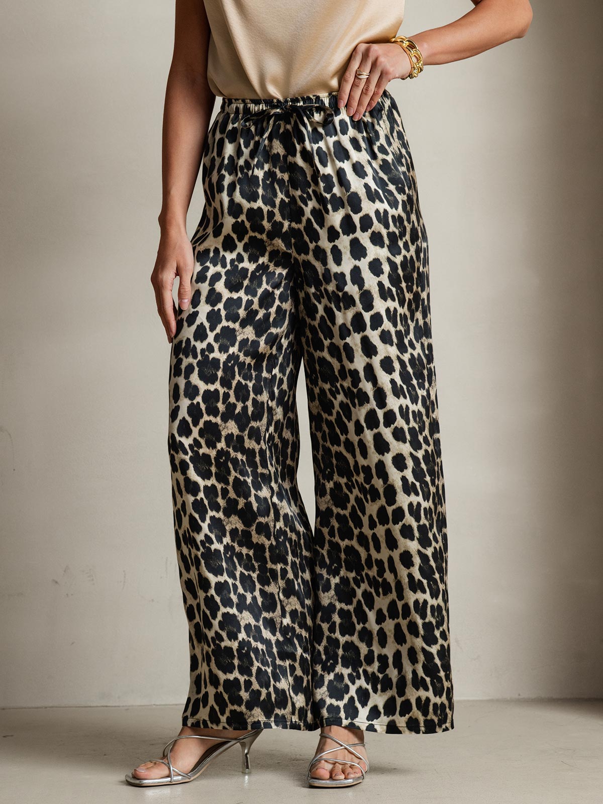 [Leopard] SilkSilky-CA Pure Silk Womens Pants 006