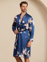 [Dark Blue] SilkSilky-CA 19Momme Mens Robe 001