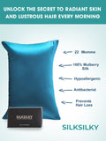 SilkSilky CA 22Momme Pure Silk Pillowcase Teal 002