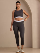 [Gray] SilkSilky-CA Sleeveless Crew Neck Women's Outfit Sets 007