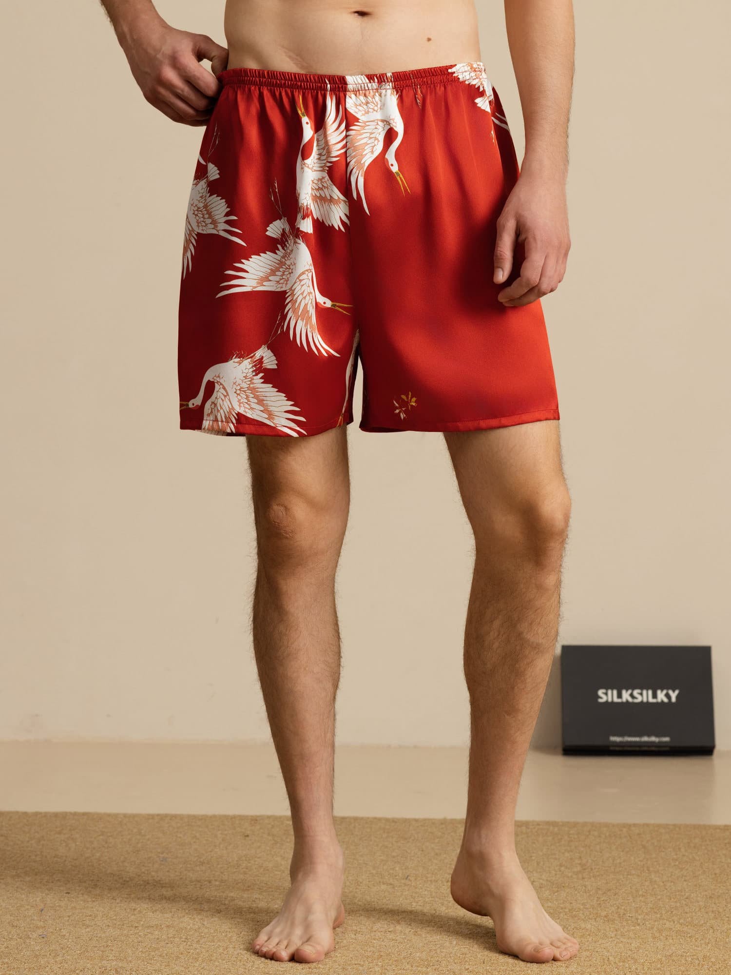 [Wine] SilkSilky-CA 19Momme Mens Sleep Bottoms 003