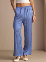 [Blue Pinstripe] SilkSilky-CA Womens Pants 001