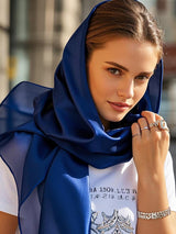[Dark Blue] SilkSilky-CA Scarf 003