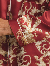 [Wine Dragon] SilkSilky-CA Long Sleeve Lapel Collar Men's Pajamas 006