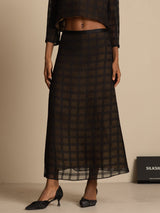 [Black] SilkSilky-CA Pure Silk Skirt 001