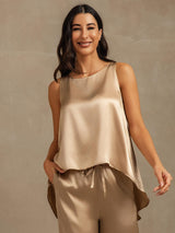 [Champagne] SilkSilky-CA Sleeveless Women's Pajamas 002