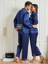 [Dark Blue] SilkSilky-CA Pure Silk Long Sleeve Couple 005