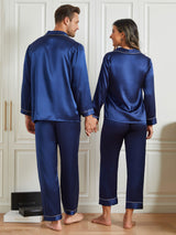 [Dark Blue] SilkSilky-CA Pure Silk Long Sleeve Couple 002