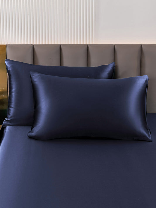 SilkSilky-CA 30Momme Pure Silk Pillowcase DarkBlue 001