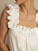 [White] SilkSilky-CA Sleeveless Square Neck Nightgown 005