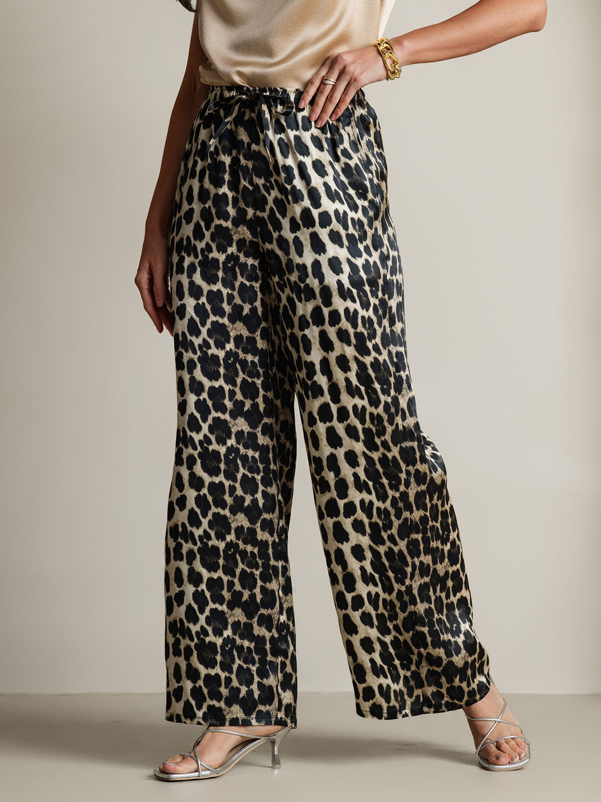 [Leopard] SilkSilky-CA Pure Silk Womens Pants 005