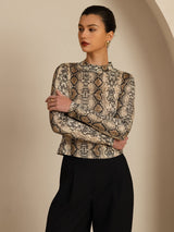[Snakeskin] SilkSilky-CA Long Sleeve Women's T-Shirt 003