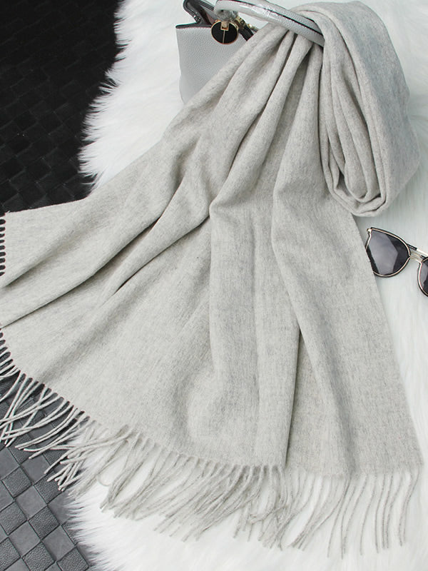 SilkSilky CA Wool Scarf Gray 010