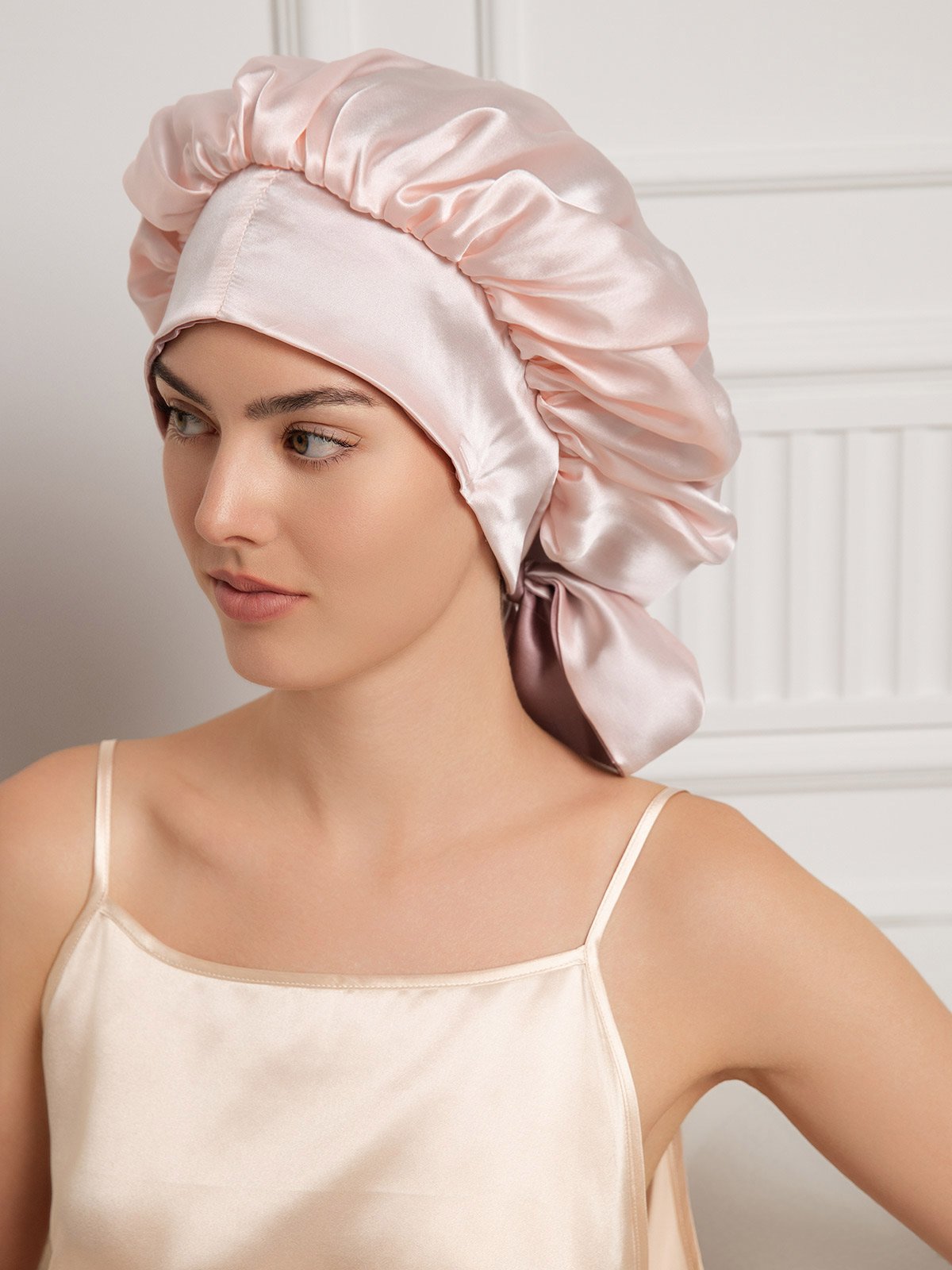 SilkSilky-CA Pure Silk Sleep Cap PaleMauve 007