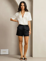 [Black] SilkSilky-CA 19Momme Silk Womens Shorts 004,