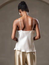 [Beige] SilkSilky-CA Spaghetti Strap V Neck Camisole 002