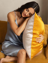 [Gold+LightBeige] SilkSilky-CA 22Momme Pure Silk Pillowcase 001