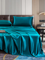 [Teal] SilkSilky-CA 22Momme Pure Silk Bedding Set 006,