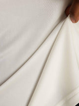 [White] SilkSilky-CA 100% Silk Jersey Long Sleeve Crew Neck Women's T-Shirt 005