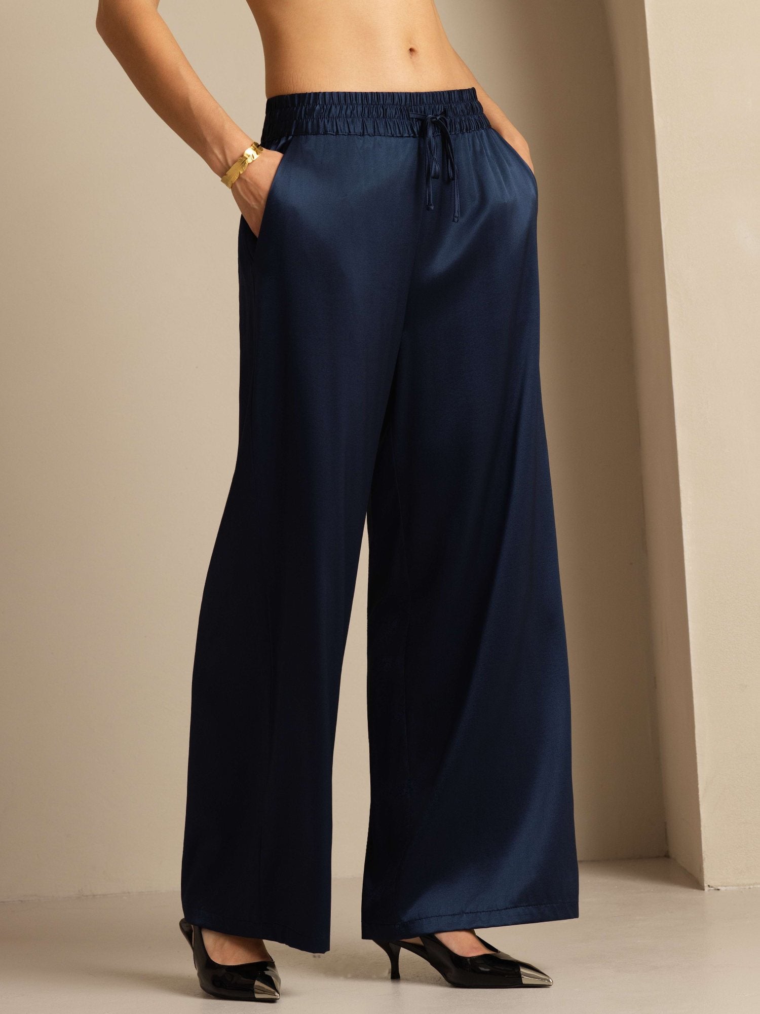 [DarkBlue] SilkSilky-CA 19Momme Silk Womens Pants 004