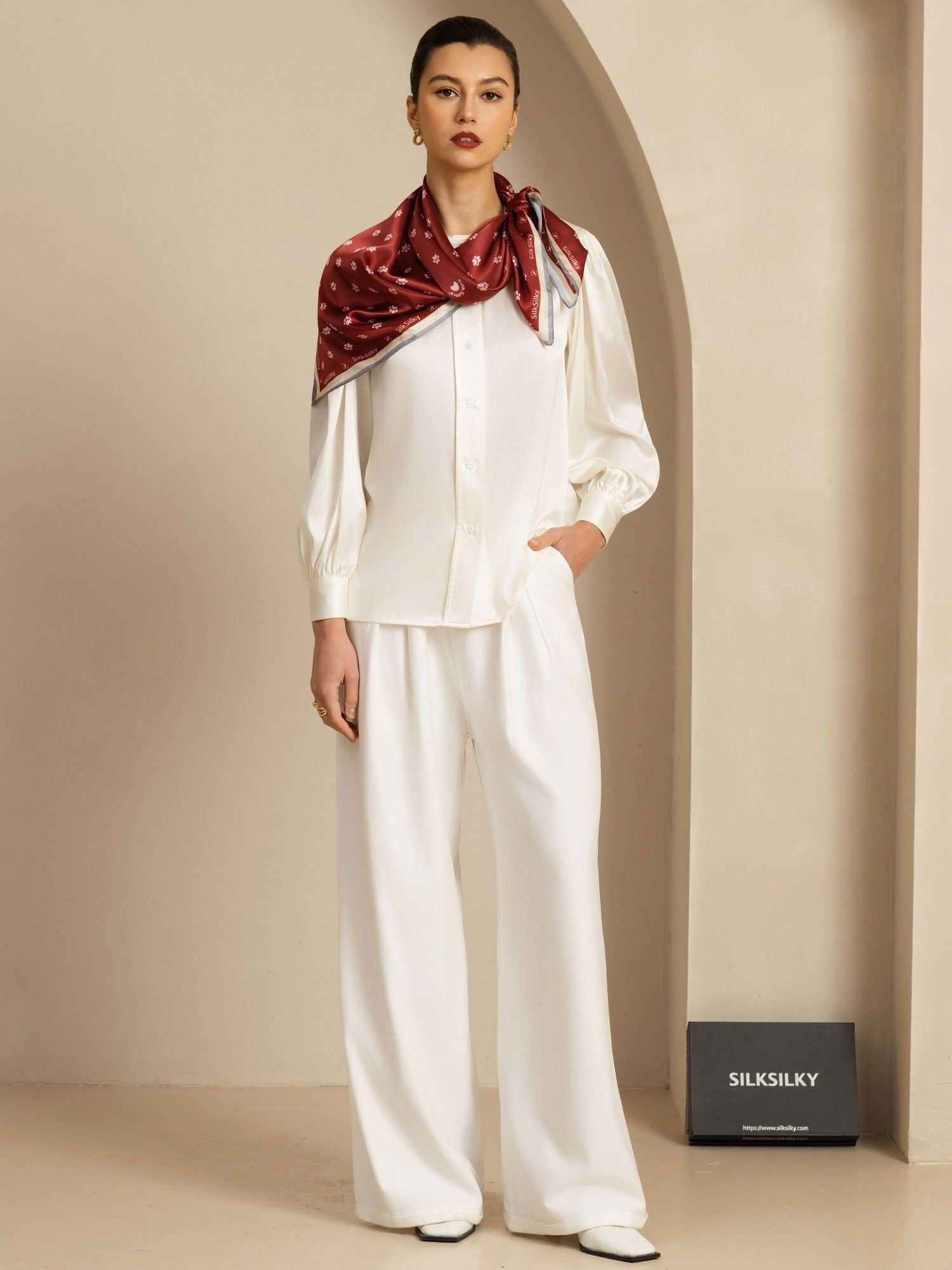 [Wine] SilkSilky-CA Scarf 006