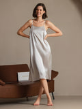 SilkSilky-CA 19Momme Silk Sleeveless Dress LightGray 003