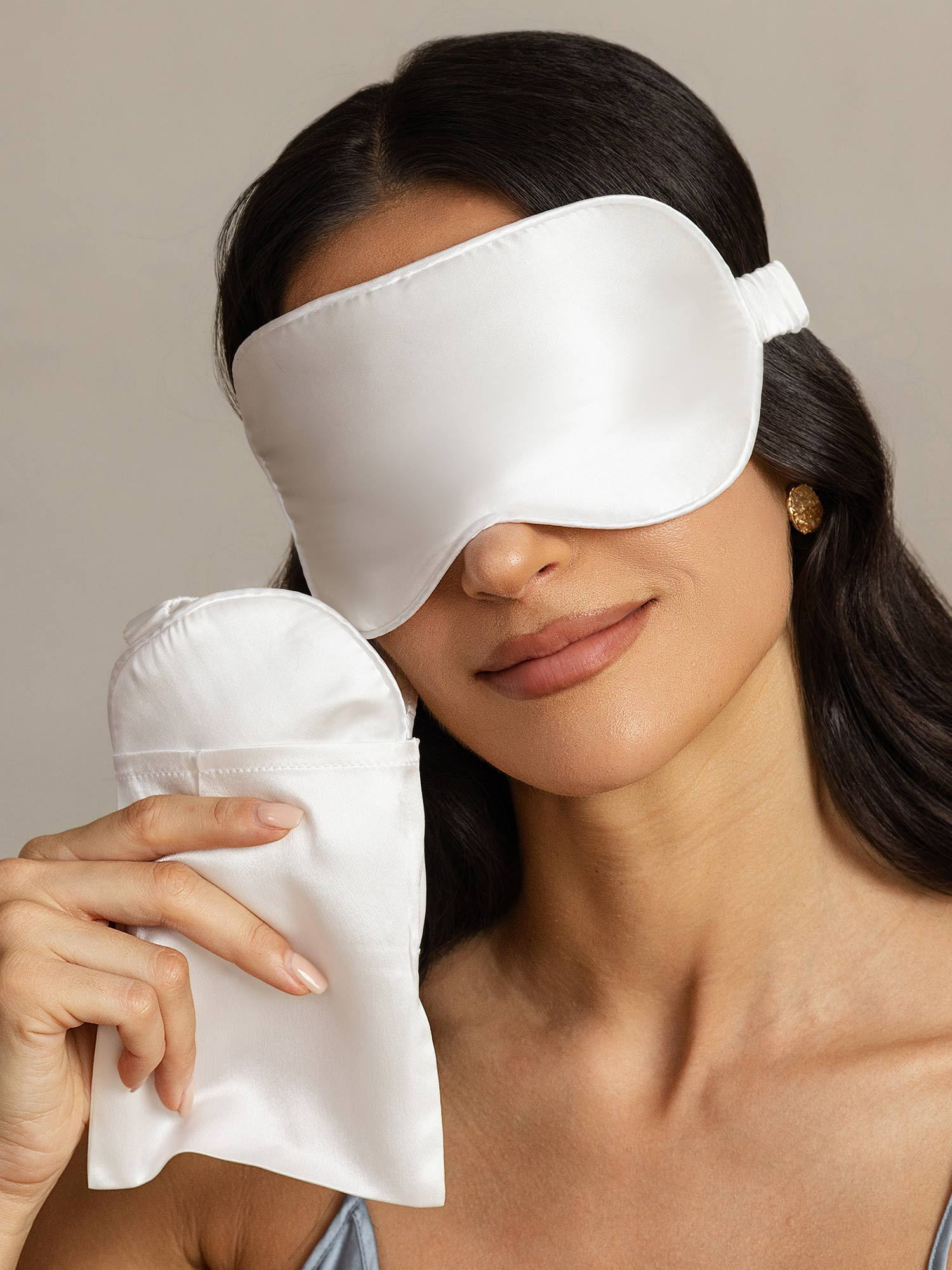 [White] SilkSilky-CA Pure Silk Eye Mask 003