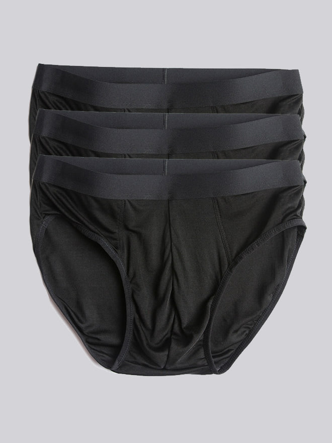 SilkSilky-CA Silk Knitted Mens Underwear Black 005