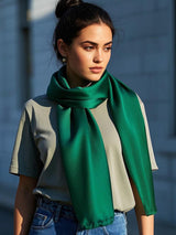 [Dark Green] SilkSilky-CA Scarf 001
