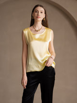 [Light Yellow] SilkSilky-CA Sleeveless Round Neck Camisole 001