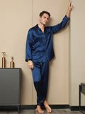 SilkSilky-CA-Pure-Silk-Long-Sleeve-Lapel-Men's-Pajamas-Dark-Blue-003