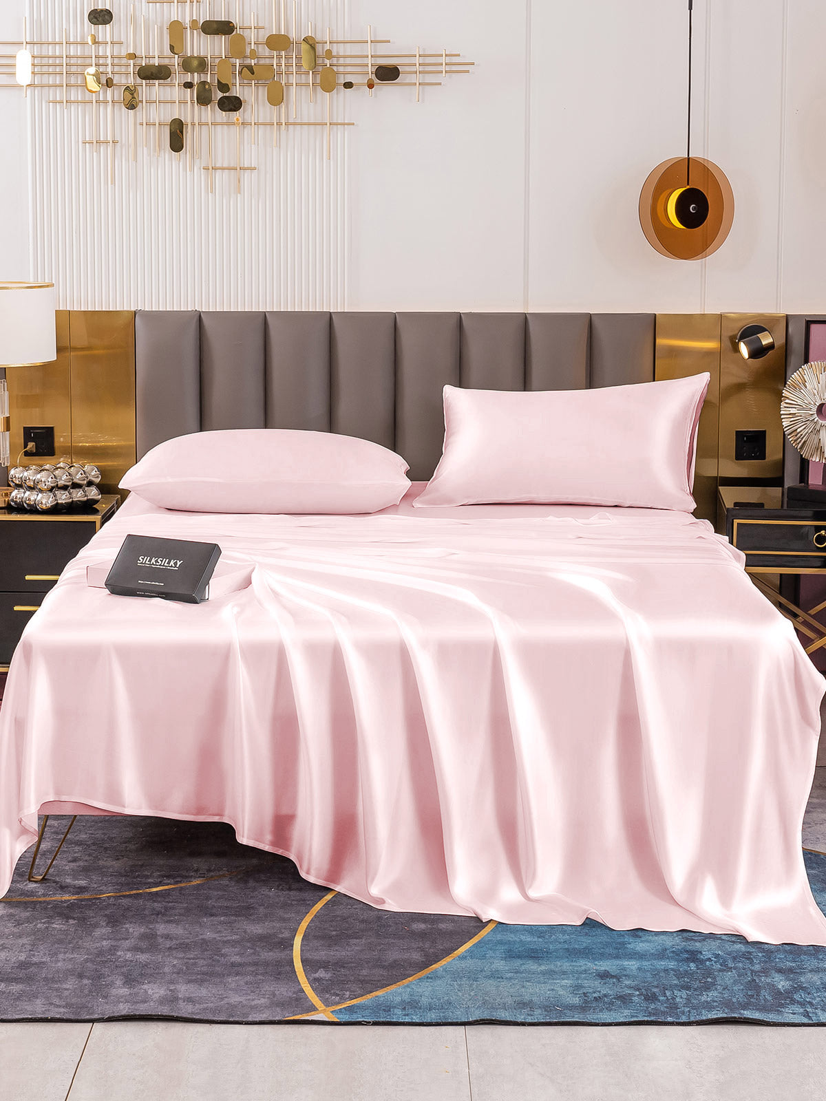 [Pink] SilkSilky-CA 19Momme Pure Silk Bedding Set 002