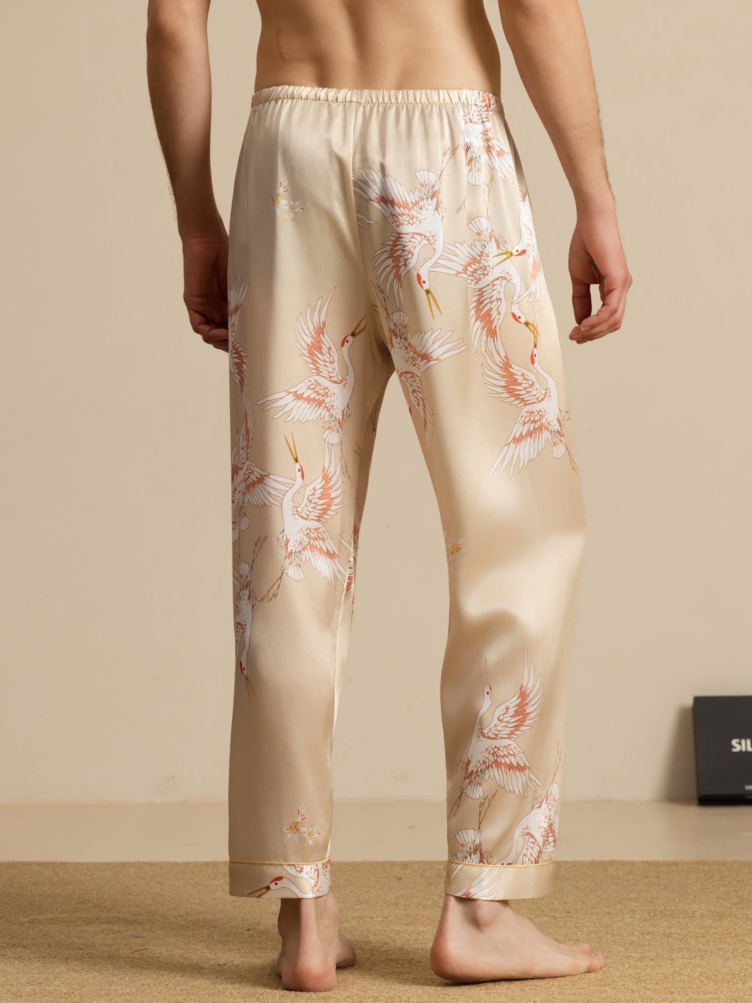 [Champagne] SilkSilky-CA 19Momme Mens Sleep Bottoms 002
