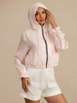 [Pink] SilkSilky-CA 18Momme Silk Satin Surah Long Sleeve High Neck Women's Outerwear 005