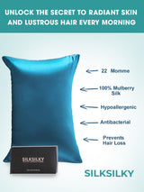 [Teal] SilkSilky-CA 22Momme Pure Silk Pillowcase 003